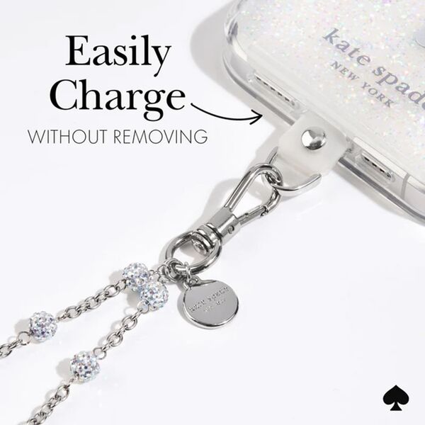 Case-Mate Kate Spade New York Universal Phone Charm Wristlet - Uniwersalna smyczka do telefonu (Dazzle Chain Silver)