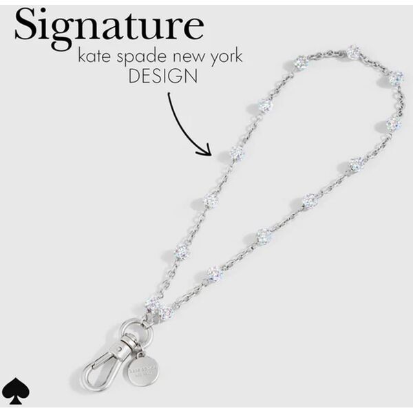 Case-Mate Kate Spade New York Universal Phone Charm Wristlet - Uniwersalna smyczka do telefonu (Dazzle Chain Silver)