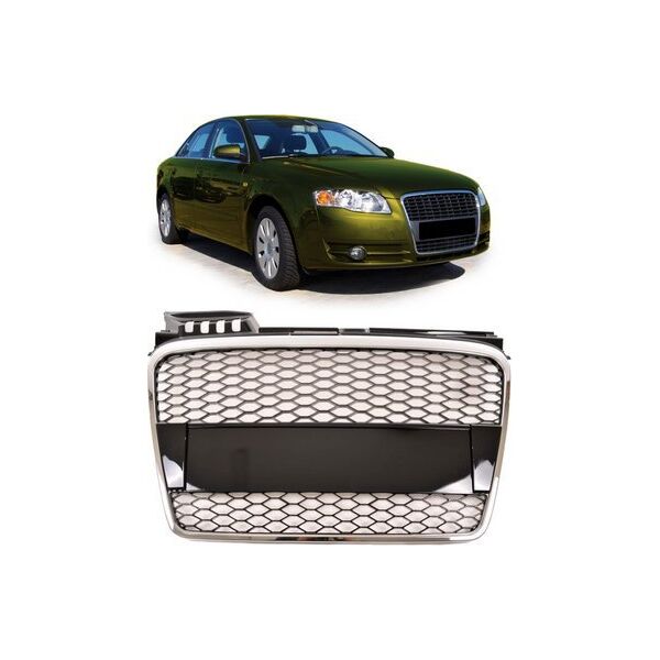 MTuning Grill sportowy Chrome & Gloss Black AUDI A4 B7 2004-2008