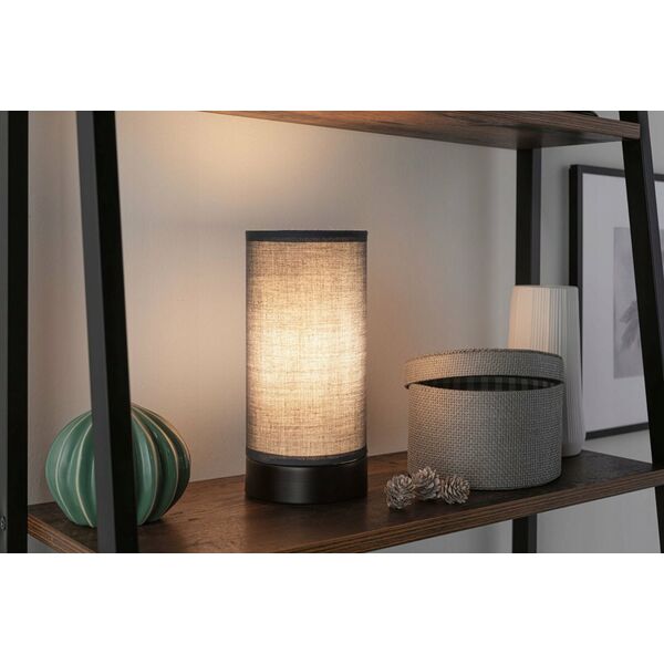 Lampa stołowa Paulmann Lampka stołowa PIA max.1x25W E14 z wyłącznikiem 230V czarny matowy / metal / tkanina
