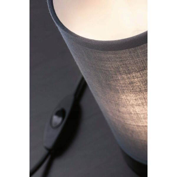 Lampa stołowa Paulmann Lampka stołowa PIA max.1x25W E14 z wyłącznikiem 230V czarny matowy / metal / tkanina