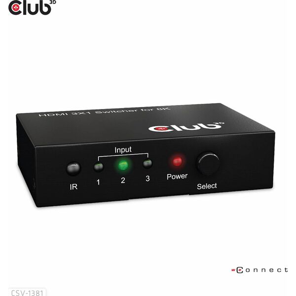 Club 3D Club3D HDMI Switchbox 3 Eingänge -> 1 Ausgang  8K60Hz UHD retail
