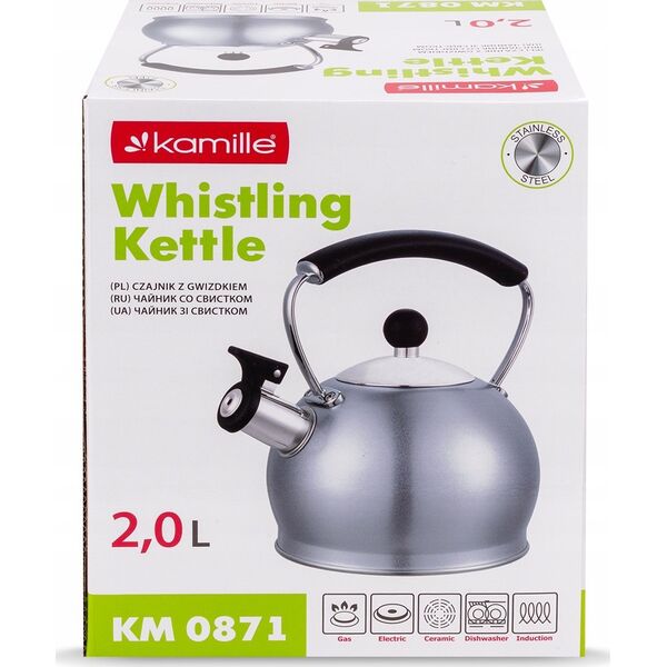 Kamille CZAJNIK NIEELEKTRYCZNY 0873 SZARY 2 L