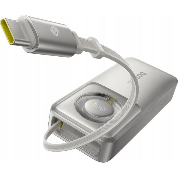Powerbank Baseus Powerbank Baseus Free2Pull 10000mAh 30W z portem USB-C i rozwijanym kablem USB-C - szary