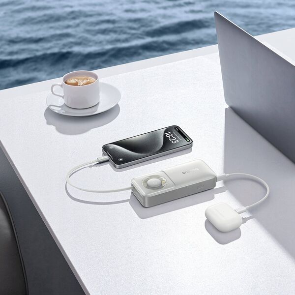 Powerbank Baseus Powerbank Baseus Free2Pull 10000mAh 30W z portem USB-C i rozwijanym kablem USB-C - szary