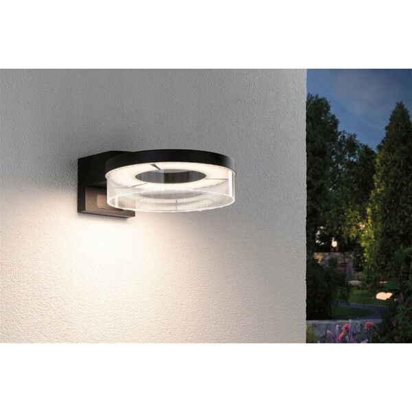 Kinkiet Paulmann Oprawa elewacyjna CAPERA LED 8W 700lm 3000K czujnik ruchu i zmierzchu IP44 230V antracyt / aluminium