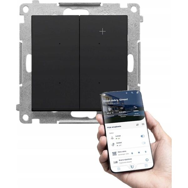 Kontakt-Simon Ściemniacz Kontakt-Simon 55 TESRGB1W.01/149 DIMMER RGB do pasków RGBW, sterowany smartfonem moduł czarny mat