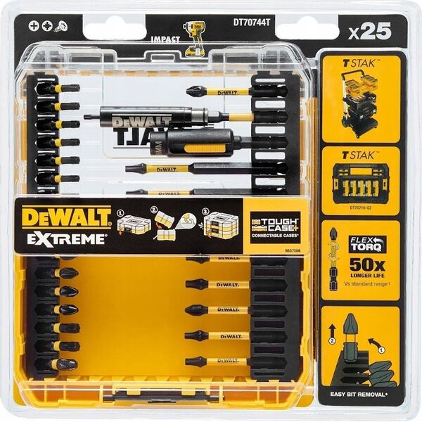 Dewalt 25szt zestaw bitow flextorq 14215955 5035048503997