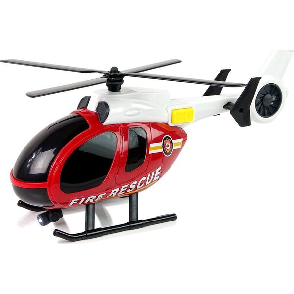 LeanToys Zestaw Straż Pożarna Laweta Autko Helikopter Dźwięk Światła Czerwone LEAN Toys