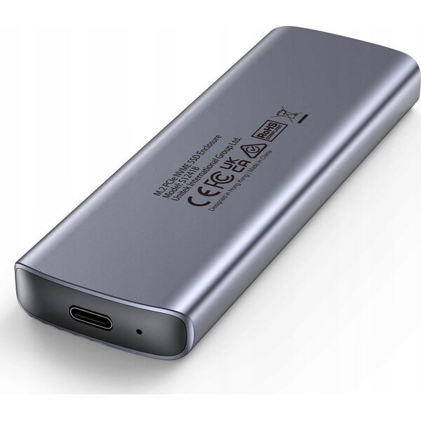 Kieszeń Unitek Unitek Obudowa dysku M.2 PCIe NVMe, USB-C 10Gbps, aluminium