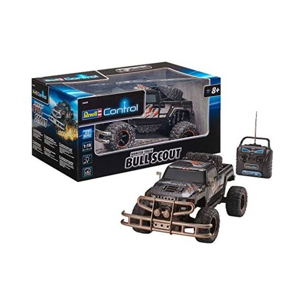 Revell Revell Control RC Car - zdalnie sterowany samochód z pilotem 27 MHz, stabilna konstrukcja, duże koła dla dobrej mobilności w terenie, oświetlenie LED, zasilanie bateryjne - buggy BULL SCOUT 24629