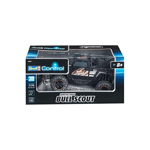 Revell Revell Control RC Car - zdalnie sterowany samochód z pilotem 27 MHz, stabilna konstrukcja, duże koła dla dobrej mobilności w terenie, oświetlenie LED, zasilanie bateryjne - buggy BULL SCOUT 24629