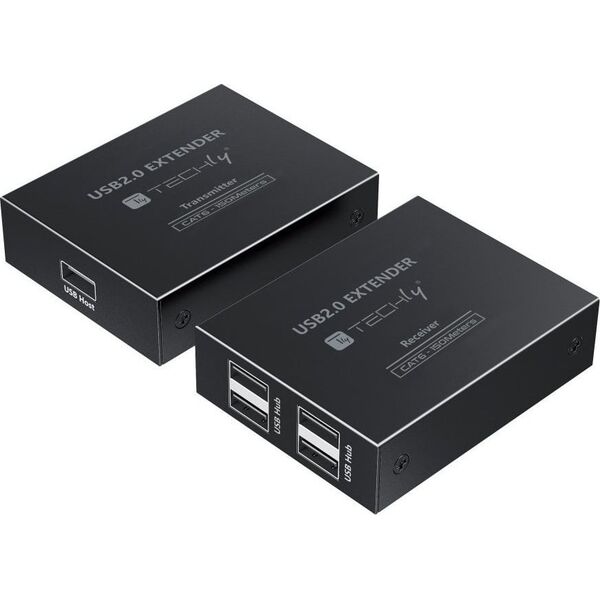 HUB USB Techly Extender / HUB Techly 4-Portowy USB 2.0 Cat6 do 150m