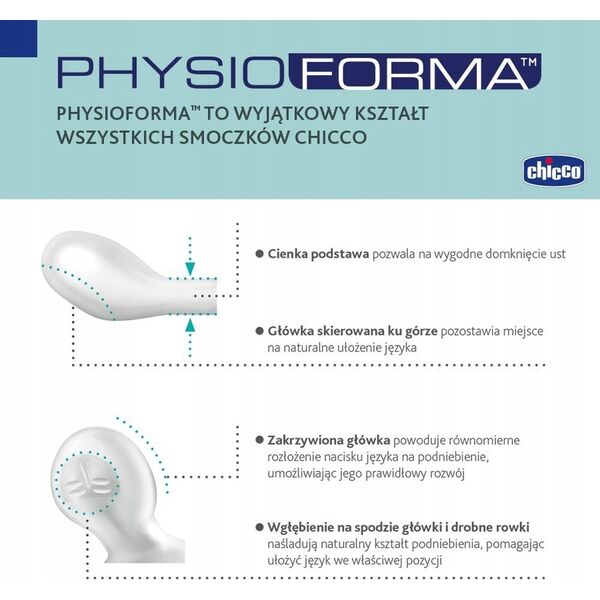 Chicco Smoczek uspokajający silikonowy PhysioForma LIGHT różowy 2-6M CHICCO /2szt.