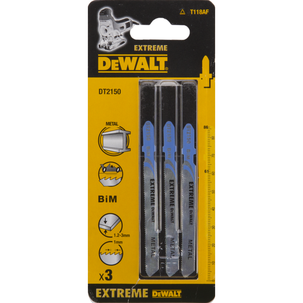 Dewalt Brzeszczot do wyrzynarek typ T BIM86x61mm 3szt. do metalu DT2150