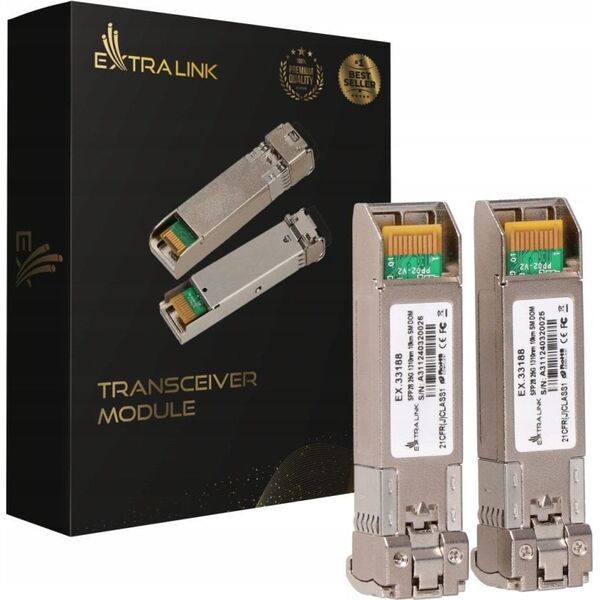 Moduł SFP ExtraLink EXTRALINK SFP28 25G 1310NM SM 10KM LC DUPLEX 2-PACK 13303552 5906168633188