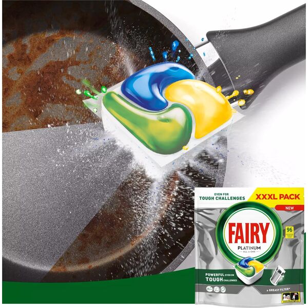Fairy FAIRY Kapsułki Do Zmywarki Platinum All in One Lemon 96 szt.