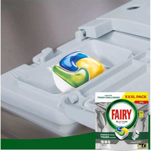 Fairy FAIRY Kapsułki Do Zmywarki Platinum All in One Lemon 96 szt.