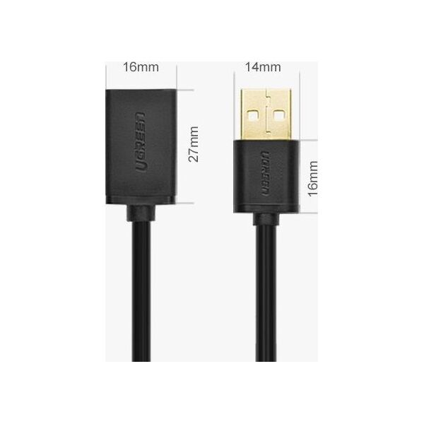 Kabel USB Ugreen USB-A - USB-A 1 m Czarny (10314)