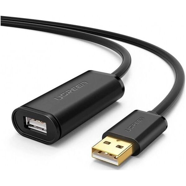 Kabel USB Ugreen USB-A - USB-A 10 m Czarny (UGR403BLK)