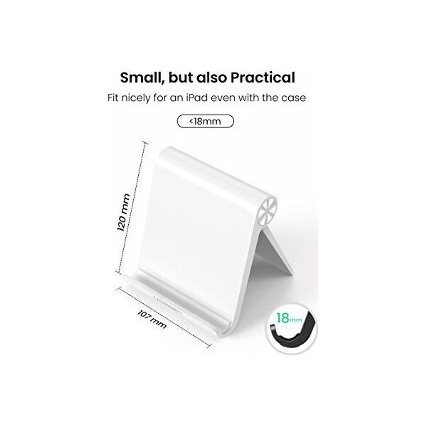 Stojak Ugreen UGREEN Uchwyt na tablet do domowego stojaka na tablet Uchwyt na telefon kompatybilny z iPadem Air 3, iPadem Pro, iPadem Mini, MediaPadem, Surface Pro 7, Galaxy Tab, iPhone 11 itd. Do 10,5 cala (biały)