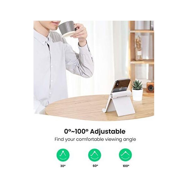 Stojak Ugreen UGREEN Uchwyt na tablet do domowego stojaka na tablet Uchwyt na telefon kompatybilny z iPadem Air 3, iPadem Pro, iPadem Mini, MediaPadem, Surface Pro 7, Galaxy Tab, iPhone 11 itd. Do 10,5 cala (biały)