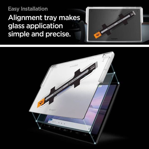 Spigen Spigen Glass FC Tesla Model X 2022/ Model S 2021 "EZ FIT" szkło hartowane AGL04688