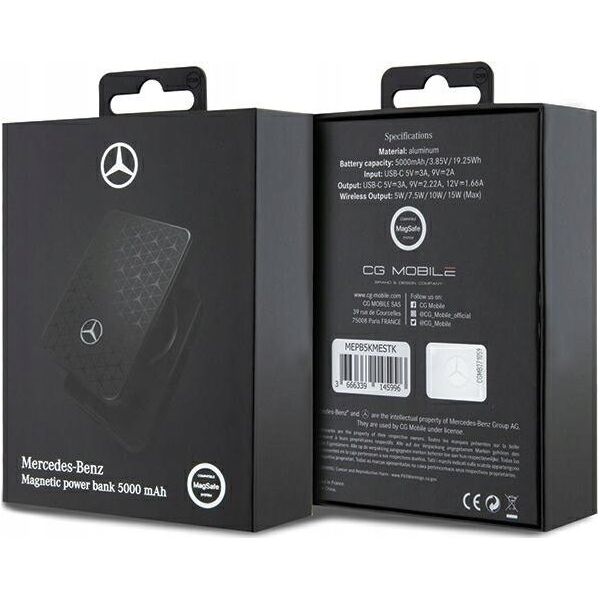 Powerbank Mercedes Mercedes Powerbank MEPB5KMESTK 15W 5000mAh czarny/black MagSafe