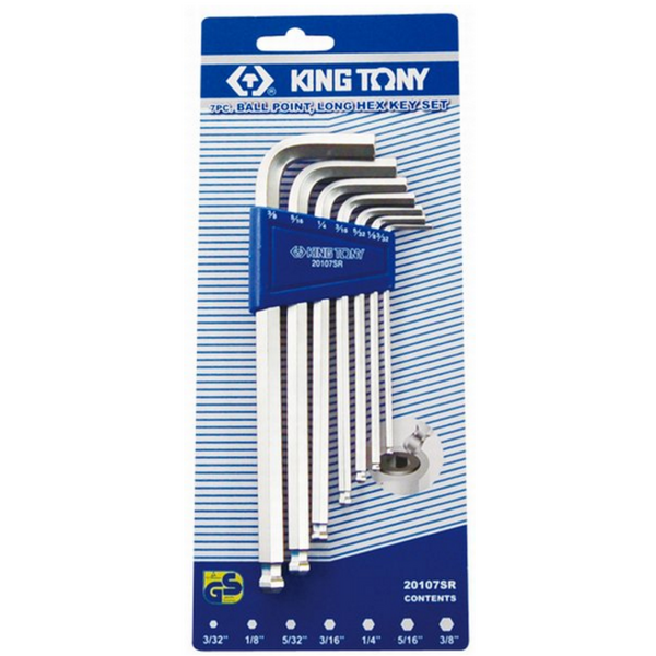 King Tony Σετ εξάγωνα κλειδιά Allen τύπου L 2,5-10mm με μπάλα, 7 τεμ. (20208MR) 3187673 4710591940253