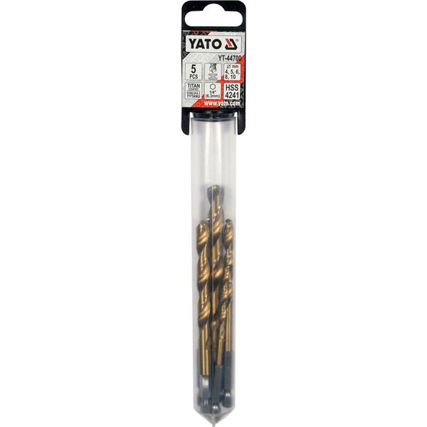 Wiertło Yato do metalu tytanowe sześciokątne 4 5 6 10 8mm zestaw (YT-44700)
