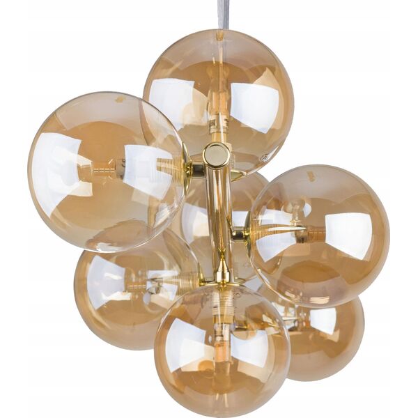 Lampa wisząca TKKRYWULT Tk Lighting Estera 5668 lampa wisząca zwis modern belka szklane klosze 7x6W G9 złota/bursztynowa