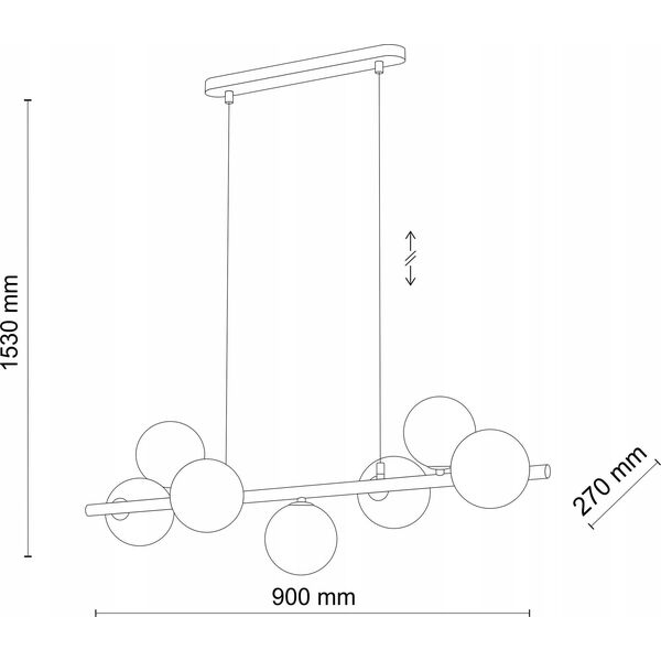 Lampa wisząca TKKRYWULT Tk Lighting Estera 5668 lampa wisząca zwis modern belka szklane klosze 7x6W G9 złota/bursztynowa