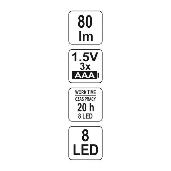 Φακός επιθεώρησης Yato LED 8LED μαγνητικός 3xAAA - YT-08514 3089152 5906083085147