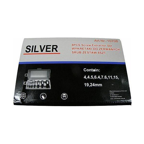 Silver WYKRĘTAKI KPL 8cz./SILVER EX10708