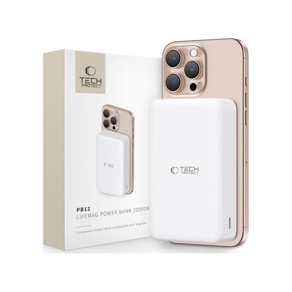 TECH-PROTECT PB12 LIFEMAG MAGSAFE POWER BANK 20000MAH WHITE