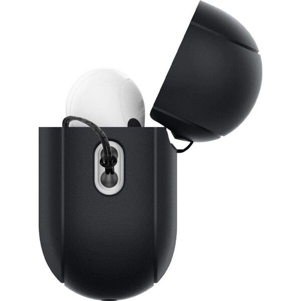 Spigen Etui ochronne na słuchawki Spigen Silicone Fit Strap do Apple AirPods Pro 1/2 black/phantom green ACS05810