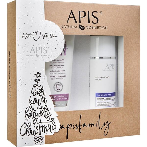 Apis Zestaw ujędrniający balsam do ciała 200ml + biostymulujący krem z roślinnymi egzosomami 100ml