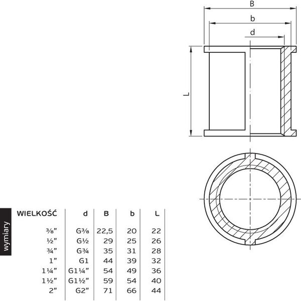 Perfexim Mufa mosiężna wzmocniona GW 3/2" (07-005-0400-000)
