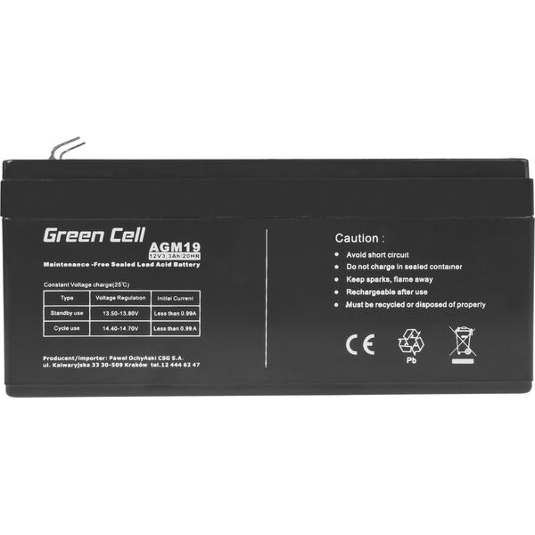 Green Cell Akumulator AGM VRLA Green Cell 12V 3.3Ah