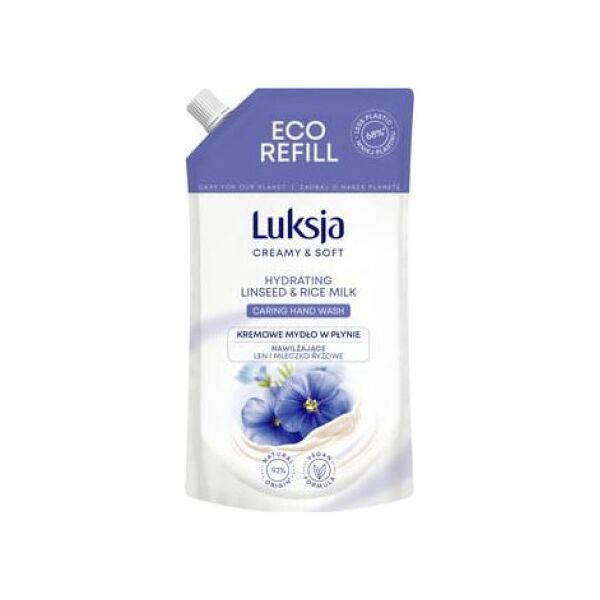 Luksja Luksja Creamy & Soft Kremowe mydło w płynie Len i Mleczko ryżowe 400 ml opakowanie uzupełniające