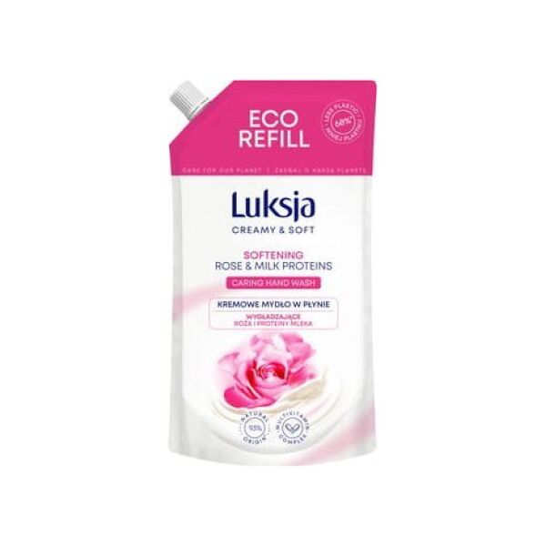 Luksja Luksja Creamy & Soft Kremowe mydło w płynie Róża i Proteiny mleka 400 ml opakowanie uzupełniające