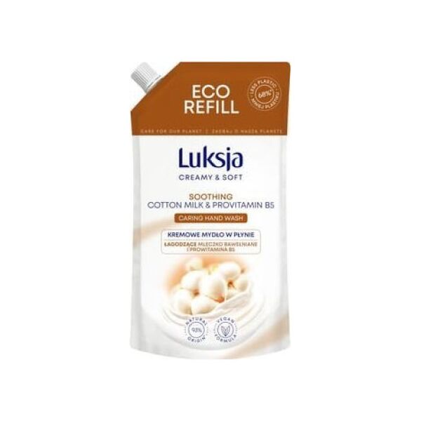 Luksja Luksja Creamy & Soft Kremowe mydło w płynie Mleczko bawełniane i Prowitamina B5 400 ml opakowanie uzupełniające