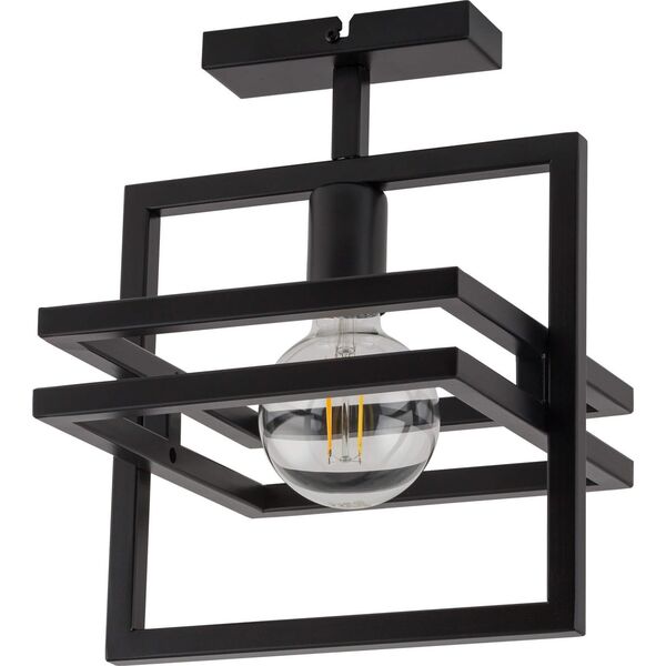 Lampa sufitowa Sigma Czarna lampa sufitowa Merci z metalu do sypialni nad łóżko