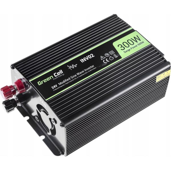 Przetwornica Green Cell Przetwornica napięcia Inwerter Green Cell 24V na 230V 300W/600W Modyfikowana sinusoida UK PLUG