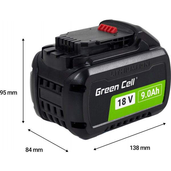 Green Cell Green Cell Akumulator DCB547 do elektronarzędzi DeWalt XR 18V 9Ah/FLEXVOLT 54V 3Ah Mocna bateria Li-Ion zamiennik DCB547 DCB548