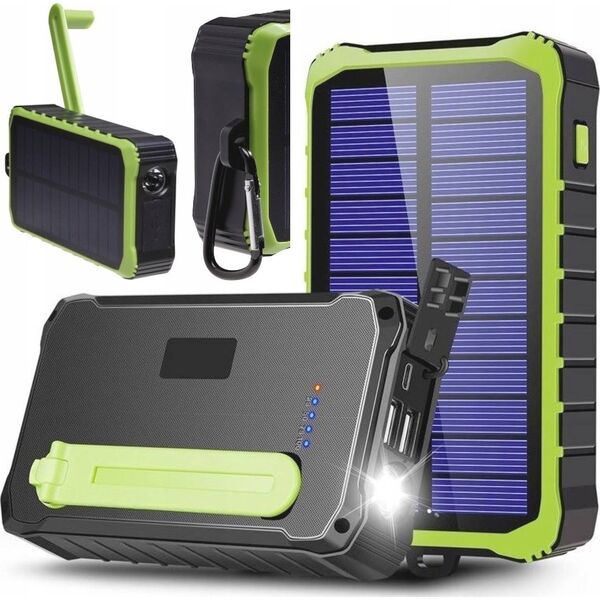 Powerbank solarny Denver PSO-10012 10000mAh z dynamem na korbkę