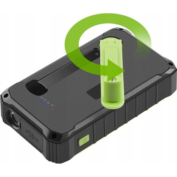 Powerbank solarny Denver PSO-10012 10000mAh z dynamem na korbkę