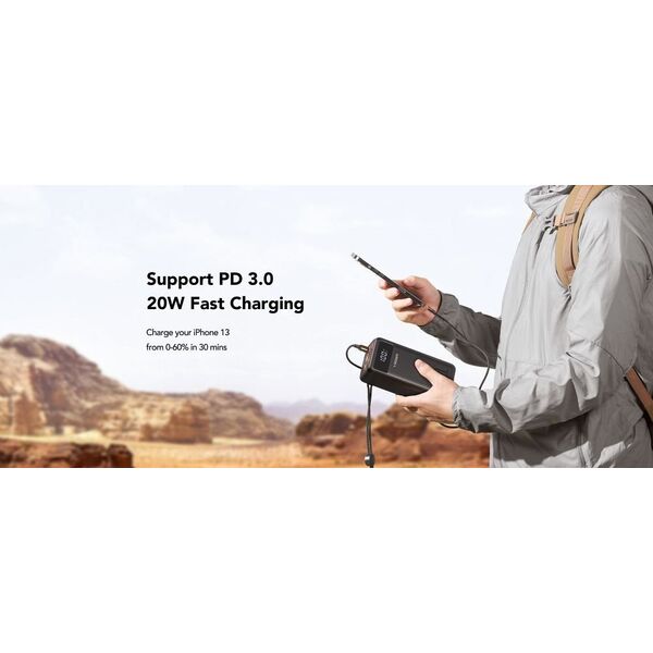Powerbank Veger VEGER powerbank 50 000 mAh PD QC3.0 5A 22,5W Tank Lite (W5001) czarny
