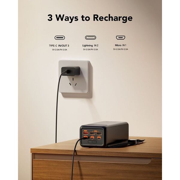 Powerbank Veger VEGER powerbank 50 000 mAh PD QC3.0 5A 22,5W Tank Lite (W5001) czarny