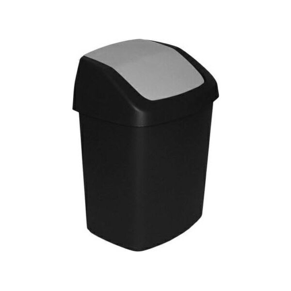 Kosz na pranie Curver CURVER KOSZ NA ŚMIECI 10L  /CZARNY/ SREBRNY